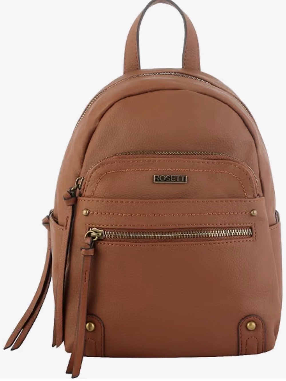 Rosetti Cognac Mini Backpack with Gold Hardware